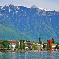 CK Turancar, autobusový poznávací zájazd, Švajčiarsko, Vevey, Ženevské jazero