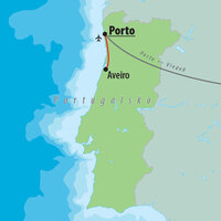 CK Turancar, Letecký poznávací zájazd, Portugalsko, Porto, mapa