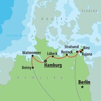 CK Turancar, autobusový poznávací zájazd, Nemecko - mestá Hanzy, mapa