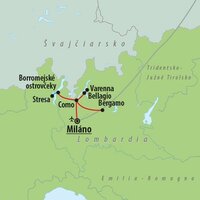 Poznávacie zájazdy CK Turancar, Talianske Jazerá, mapa