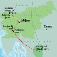 CK Turancar, autobusový poznávací zájazd, Slovinsko a Plitvické jazerá, mapa