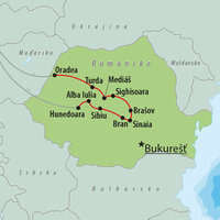 CK Turancar, autobusový poznávací zájazd, Rumunsko - Sedmohradsko a Transylvánia, mapa