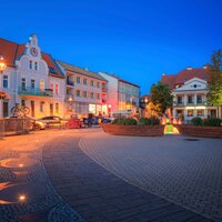 CK Turancar, autobusový poznávací zájazd, Poľsko - Mazúrske jazerá, Mikolajki, hlavné námestie