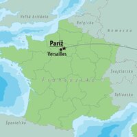 CK Turancar, Letecký poznávací zájazd, Francúzsko, Paríž, mapa