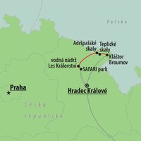 CK Turancar, autobusový poznávací zájazd, Česká republika, Adršpašské skaly a okolie - mapka