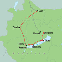 CK Turancar, autobusový poznávací zájazd, Maďarsko - krajina kúpeľov a vína, mapa