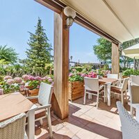 Hotel Bellevue Beach , Bulharsko, reštaurácia vonkajšie sedenie, letecký a autokarový zájazd Slnečné pobrežie