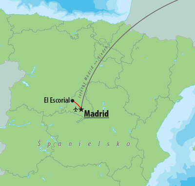 CK Turancar, Letecký poznávací zájazd, Španielsko, Madrid, mapa