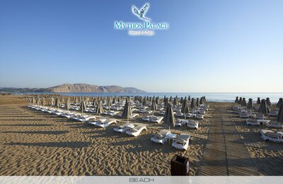 Hotel Mythos Palace Resort - pláž - letecký zájazd CK Turancar - Kréta, Georgioupolis Kournas