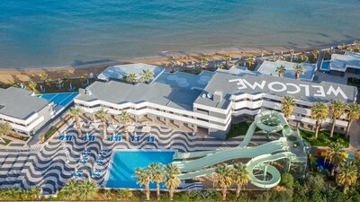 Hotel Arina Beach- letecký záber -letecký zájazd CK Turancar-Kréta-Agia Marina