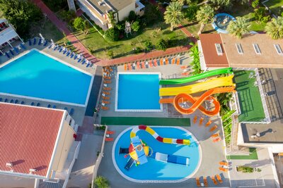Hotel Golden Odyssey - letecký záber aquapark - letecký zájazd CK Turancar (Rodos, Kolymbia)