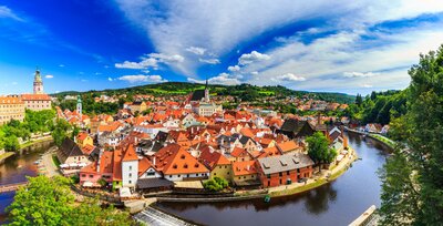 CK Turancar, autobusový poznávací zájazd, Praha - zámky a hrady v Čechách, Český Krumlov, panoráma mesta