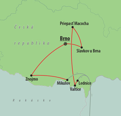 CK Turancar, autobusový poznávací zájazd, Česká republika, mapa