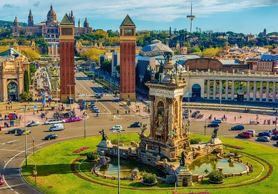 CK Turancar, Letecký poznávací zájazd, Španielsko, Barcelona, námestie Plaza Catalunya