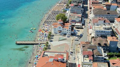 Paralia-panoráma - autobusová doprava CK Turancar (Paralia - Olympská riviéra)