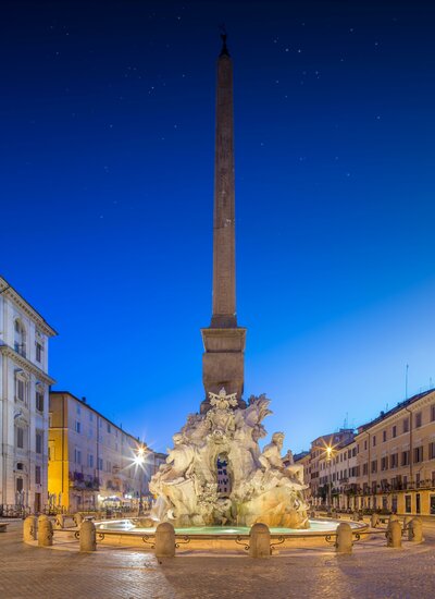 Autobusový poznávací zájazd, Rím, Piazza Navona, Fontána štyroch riek