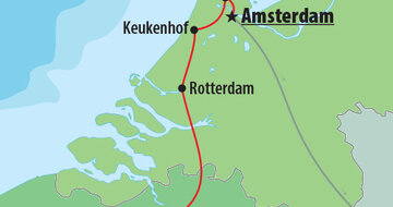 CK Turancar, autobusový poznávací zájazd, Kvetinové Holandsko a Belgicko, Keukenhof, mapa