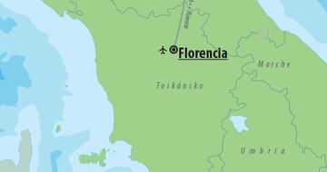 CK Turancar, Letecký poznávací zájazd, Taliansko, Florencia, mapa