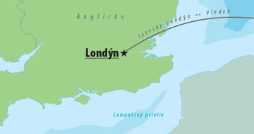 Ck Turancar, Letecký poznávací zájazd, Veľká Británia, Londýn pre čarodejníkov, mapa