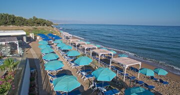 Hotel Rethymno Mare - pláž - letecká doprava CK Turancar - Kréta, Skaleta