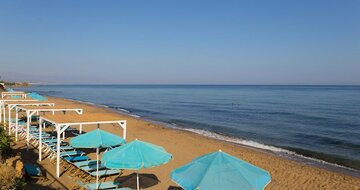 Hotel Rethymno Mare - pláž - letecká doprava CK Turancar - Kréta, Skaleta
