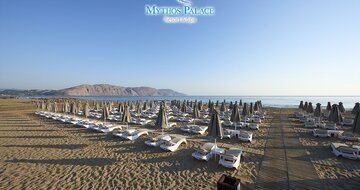 Hotel Mythos Palace Resort - pláž - letecký zájazd CK Turancar - Kréta, Georgioupolis Kournas