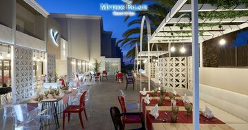 Hotel Mythos Palace Resort-reštaurácia-letecký zájazd CK Turancar-Kréta-Georgioupolis Kournas