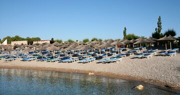 Hotel Eden Roc Resort - hotelová pláž - letecký zájazd CK Turancar (Rodos, Kallithea)