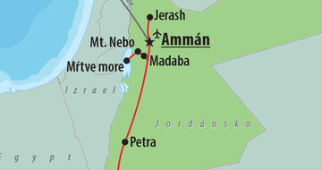 CK Turancar, Letecký poznávací zájazd, Jordánsko, mapa