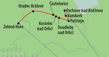 CK Turancar, autobusový poznávací zájazd, Zámky na Orlici - české Loire, mapa