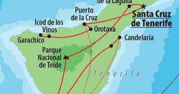 CK Turancar, Letecký poznávací zájazd, Španielsko, Tenerife, mapa