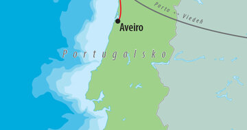 CK Turancar, Letecký poznávací zájazd, Portugalsko, Porto, mapa