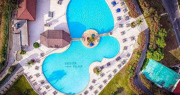 Hotel Kresten Palace - letecký záber na bazén - letecký zájazd CK Turancar (Rodos, Faliraki)