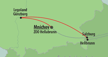 Autobusový poznávací zájazd Nemecko ZOO Hellabrunn, mapa