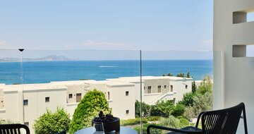 Hotel Port Royal Villas - výhľad z balkóna - letecký zájazd CK Turancar (Rodos, Kolymbia)