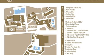 Hotel Sun Beach Resort - mapka rezortu - letecký zájazd CK Turancar (Ialyssos, Rodos)