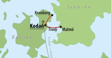 Letecké poznávacie zájazdy CK Turancar, Kodaň a Malmö – pôvab Škandinávie, mapka