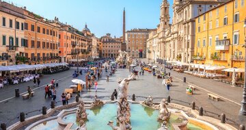 CK Turancar, Letecký poznávací zájazd, Taliansko, Rím, Piazza Navona, Berniniho Fontána štyroch riek