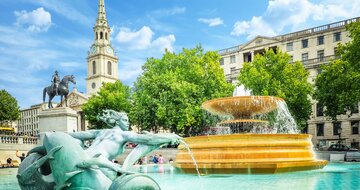 CK Turancar, Letecký poznávací zájazd,  Veľká Británia, Londýn, fontána na Trafalgar Square