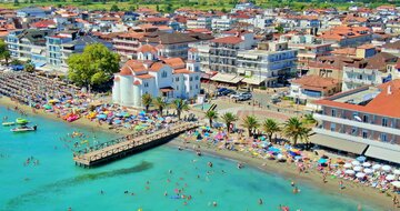 Paralia-panoráma - autobusová doprava CK Turancar (Paralia - Olympská riviéra)