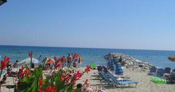 Olympic beach-pláž-autobusová doprava CK Turancar (Olympic Beach,Olympská riviéra)