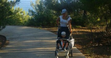 Štúdia Miranta - Promenáda medzi Potosm a Limenariou  -  autobusový zájazd CK Turancar (Thasos, Potos)